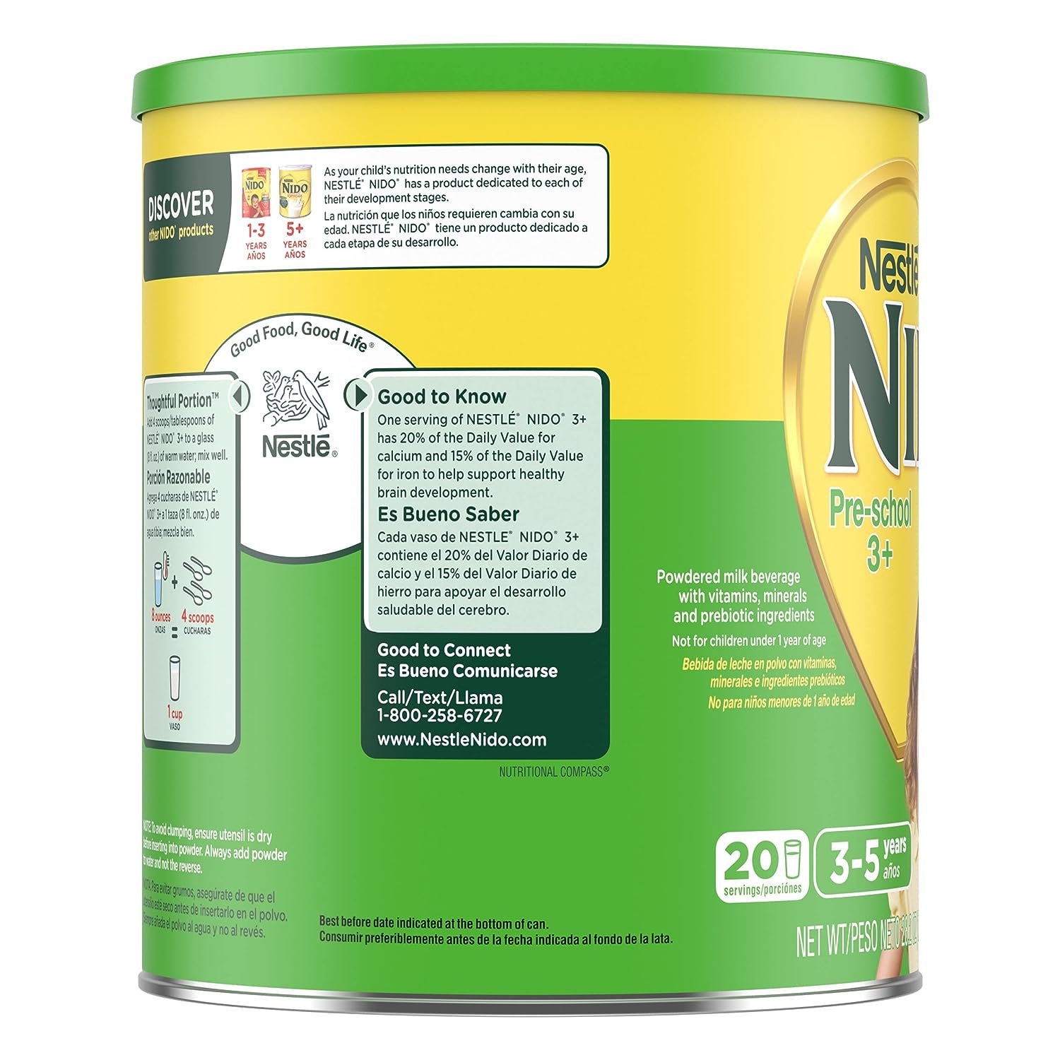 Nestle Nido 3+ Toddler Powdered Milk Beverage, 1.76 Pound - Image 3